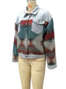 Retro Long-Sleeved Colorblock Denim Jackets With Pocket