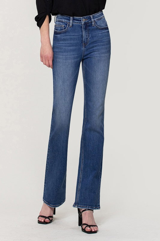 HIGH RISE STRETCH SLIM BOOTSCUT JEANS - Vervet