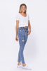 Judy Blue High Rise Acid Wash Destroyed Skinny Jeans