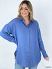 Easel "Twisted Tunic" Solid Button Down Tunic Shirt