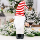 Christmas Gnome Knitted Wine Bottle Cap Decoration