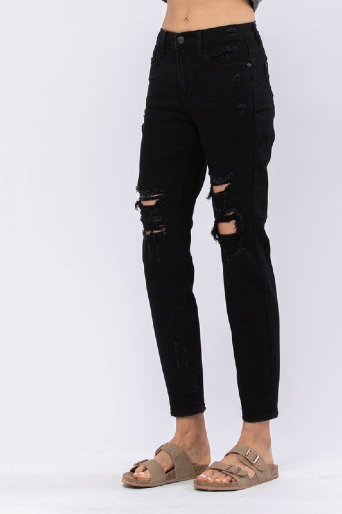 high waist boyfriend denim 