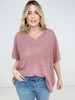 Oversized V-Neck Sheer Knit Top