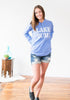 Light Weight Lake Bum Hoodie - Blue - BAD HABIT BOUTIQUE 