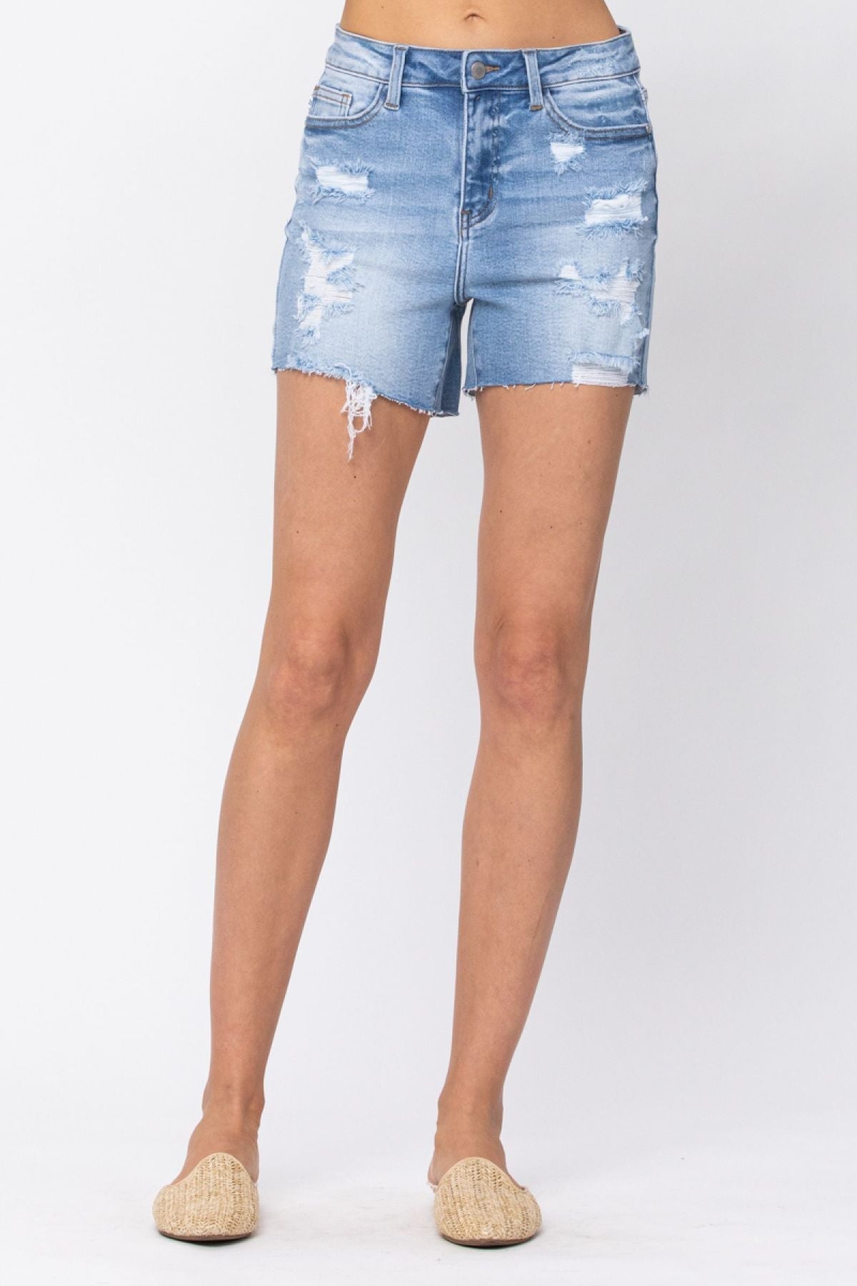 Judy Blue High Waist Destroyed Denim Shorts