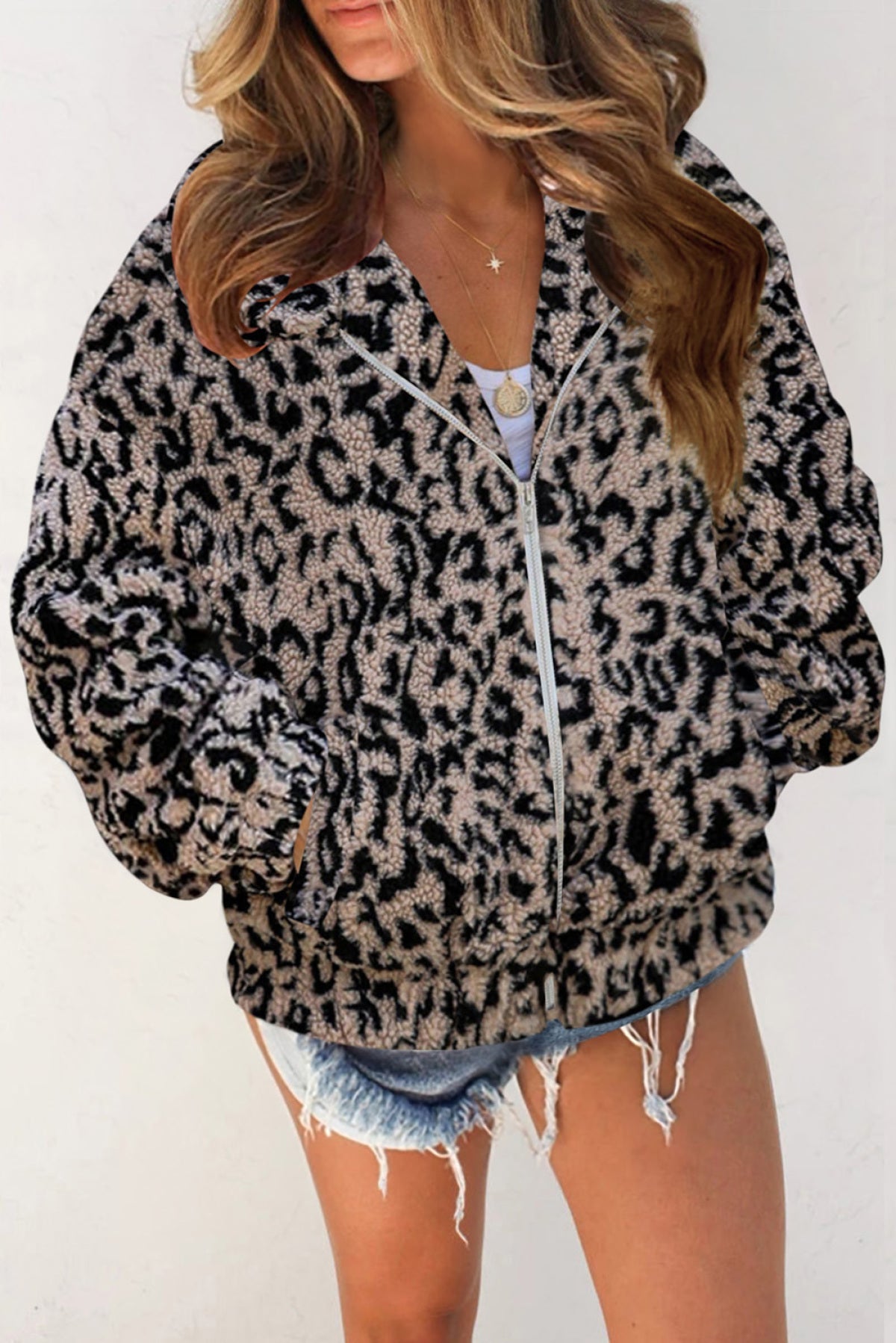 print sherpa jacket 