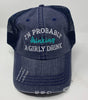  Drinking a Girly Drink Navy Trucker Hat, ACCESSORIES, BAD HABIT APPAREL, BAD HABIT BOUTIQUE 