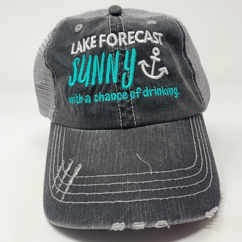  Lake Forecast Sunny Blue Gray Trucker Hat, ACCESSORIES, BAD HABIT APPAREL, BAD HABIT BOUTIQUE 