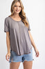 Rae Mode ECO Solid V Neck Short Sleeves Top