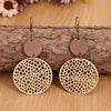 Beige Bohemian Hollow Out Round-Shaped Dangle Earrings