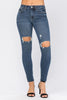 Judy Blue Full Size Destroyed Knee High Waist Skinny Jeans