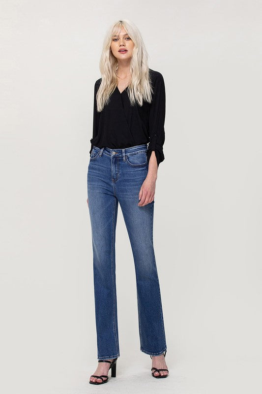 HIGH RISE STRETCH SLIM BOOTSCUT JEANS - Vervet