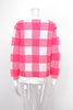 Crew Neck Long Sleeve Plaid Knit Sweater