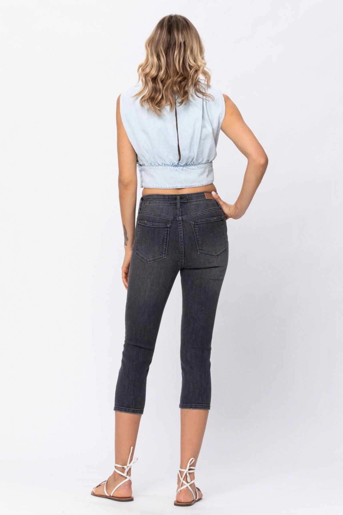 Judy Blue Mid-Rise Cuffed Skinny Capri Jeans