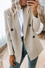 Chevron Ribbed Double Breasted Lapel Collar Blazer