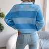 Blue Knit Swetaer