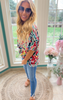 Floral Print Oversized Pocket Top