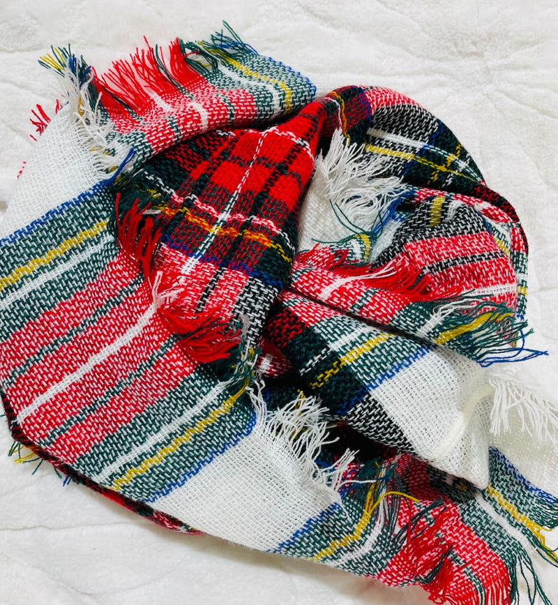White Red & Green scarf
