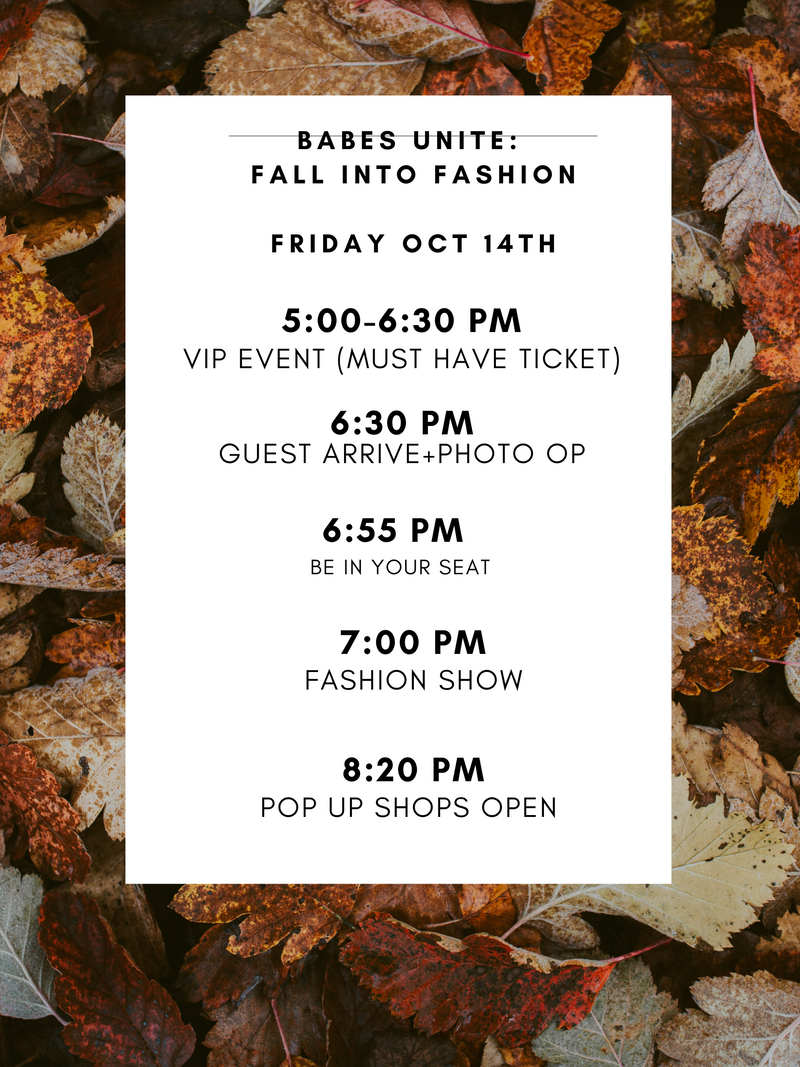 FALL INTO FASHION TICKETS: Fashion Show Lofted Events October 14 & 15