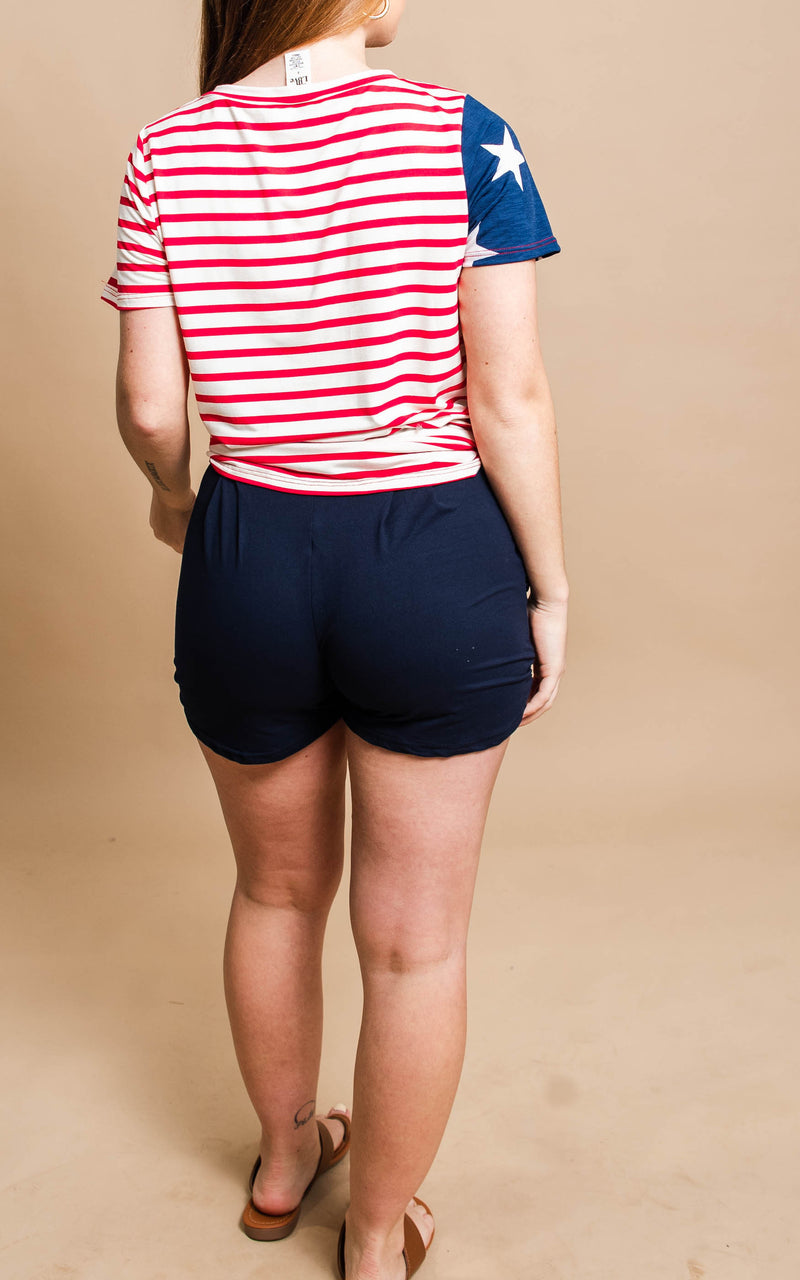 navy harem shorts