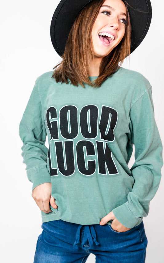  Good Luck Long Sleeve Top, CLOTHING, BAD HABIT APPAREL, BAD HABIT BOUTIQUE 