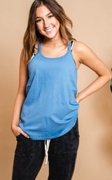 strappy t-back tank top
