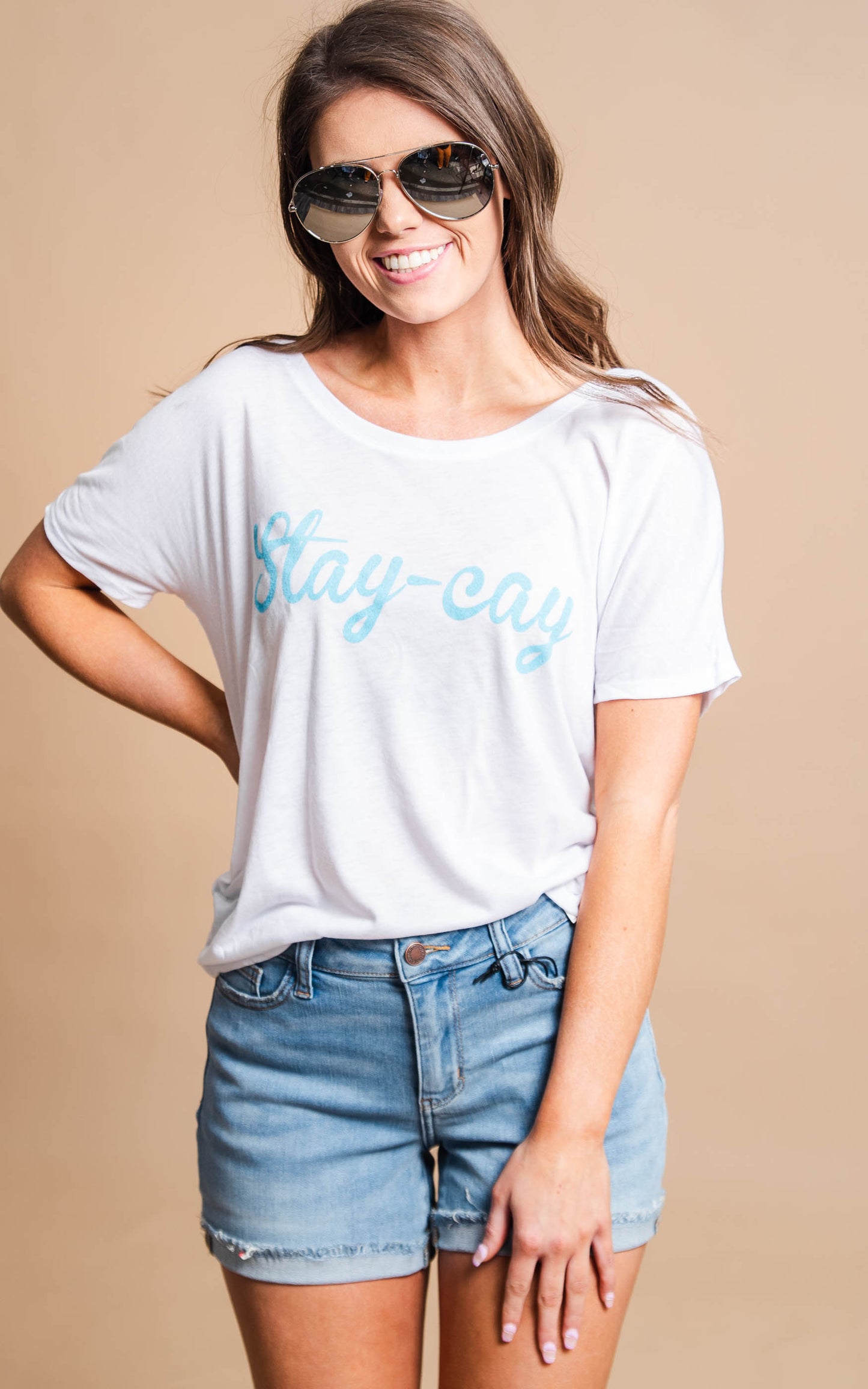 stay-cay slouchy tee