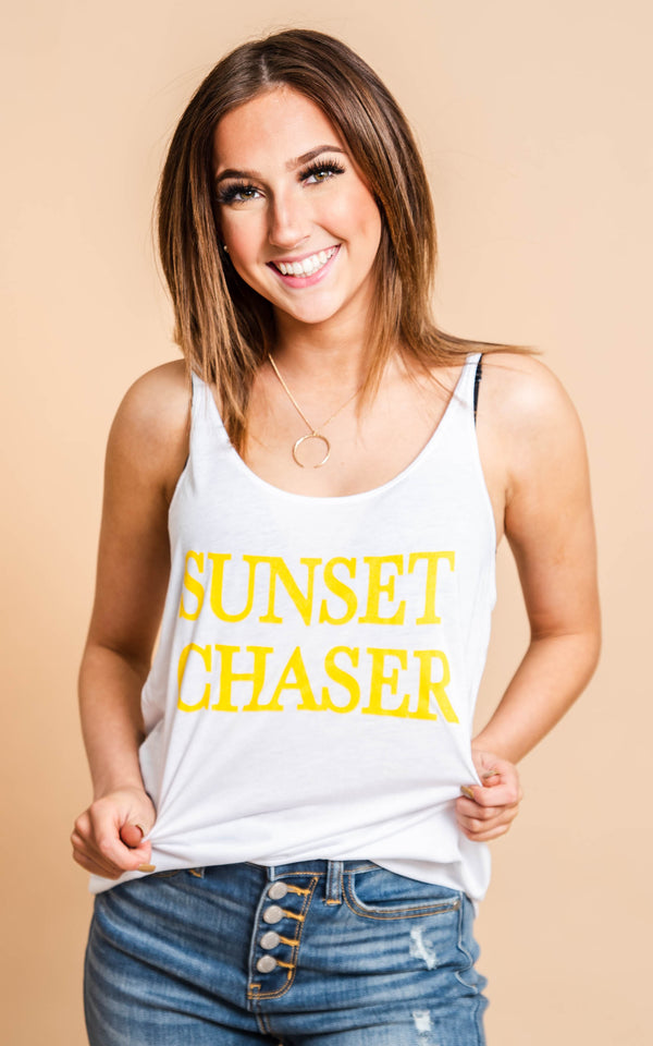 sunset chaser slouchy tank top
