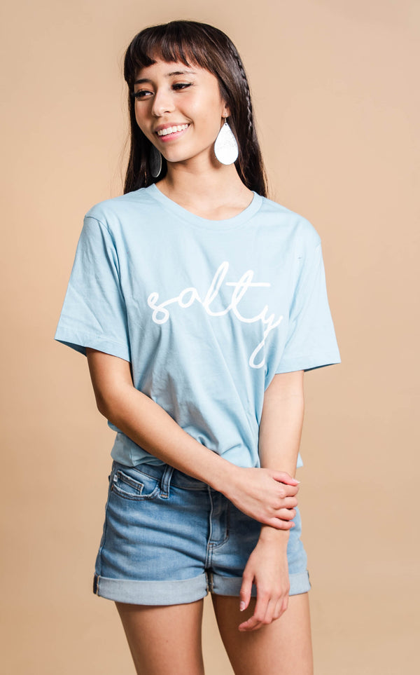 Salty T-shirt- Ocean Blue - BAD HABIT BOUTIQUE 