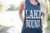 Lake Bound Muscle Tank -Charcoal - BAD HABIT BOUTIQUE 
