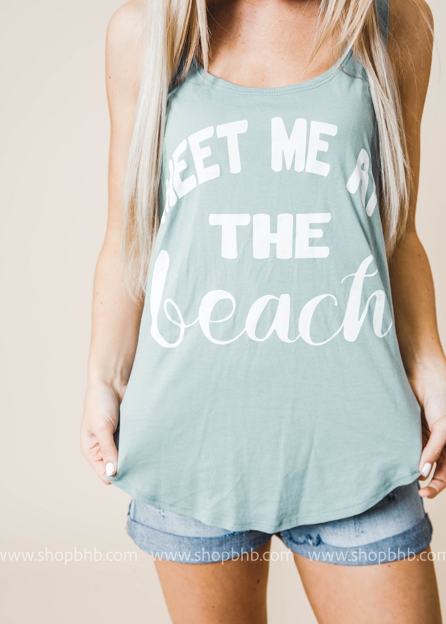 Meet Me a the Beach Tank Top - BAD HABIT BOUTIQUE 