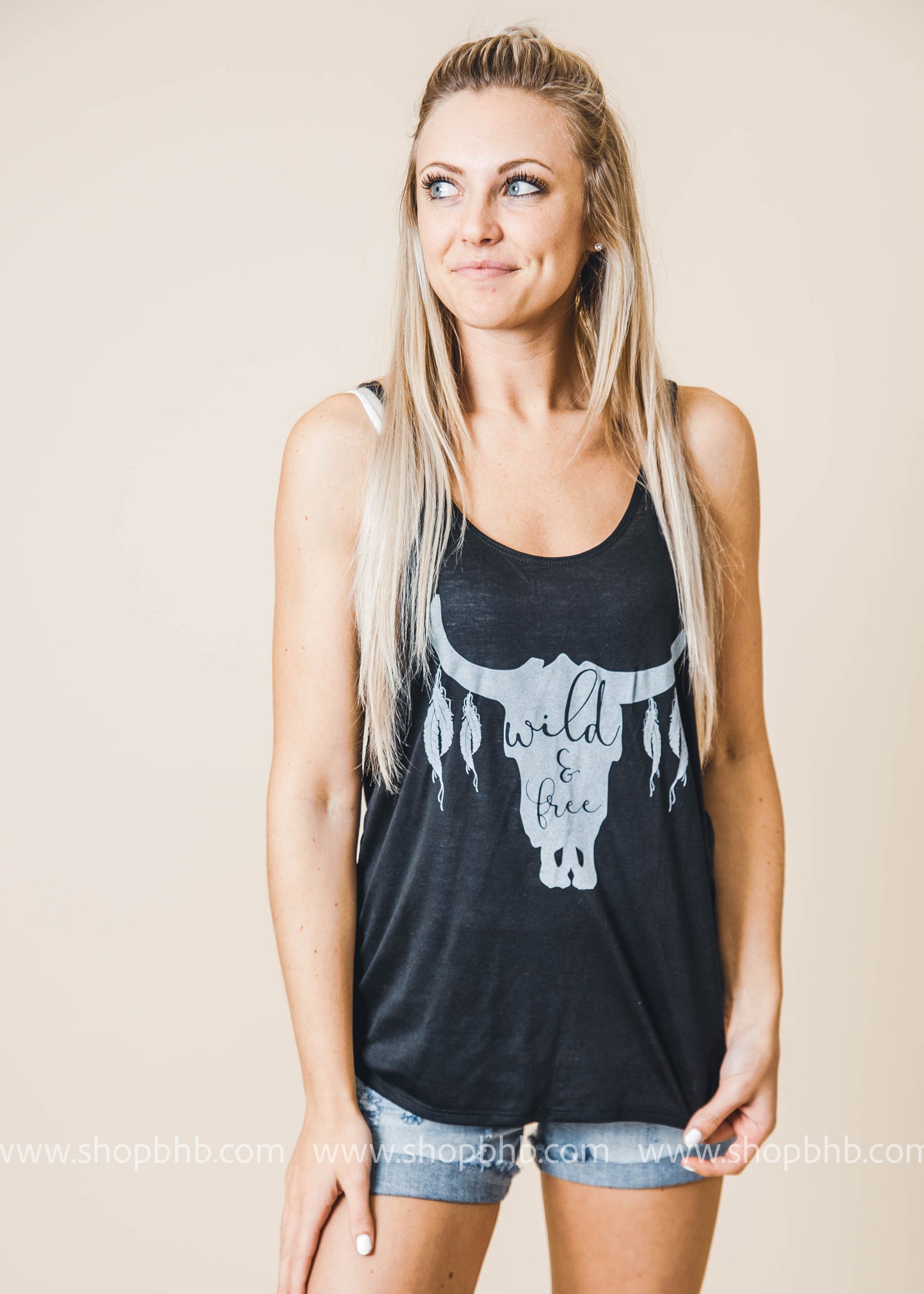 Wild n Free Bullskull Tank - BAD HABIT BOUTIQUE 