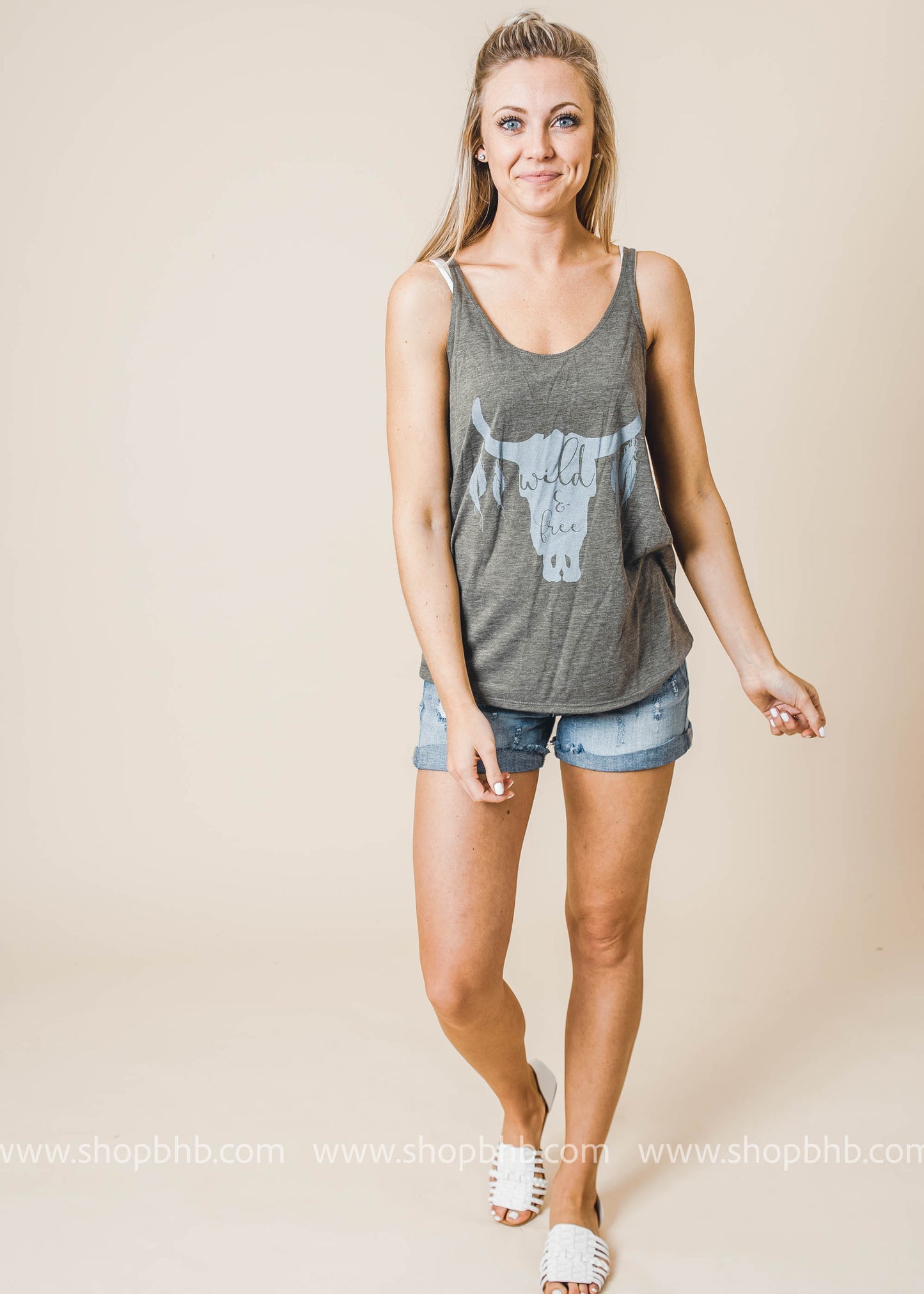 Wild n Free Bullskull Tank - BAD HABIT BOUTIQUE 