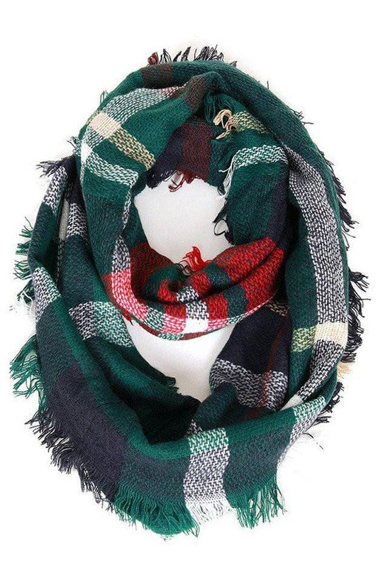  Plaid Infinity Scarf, ACCESSORIES, Leto, BAD HABIT BOUTIQUE 