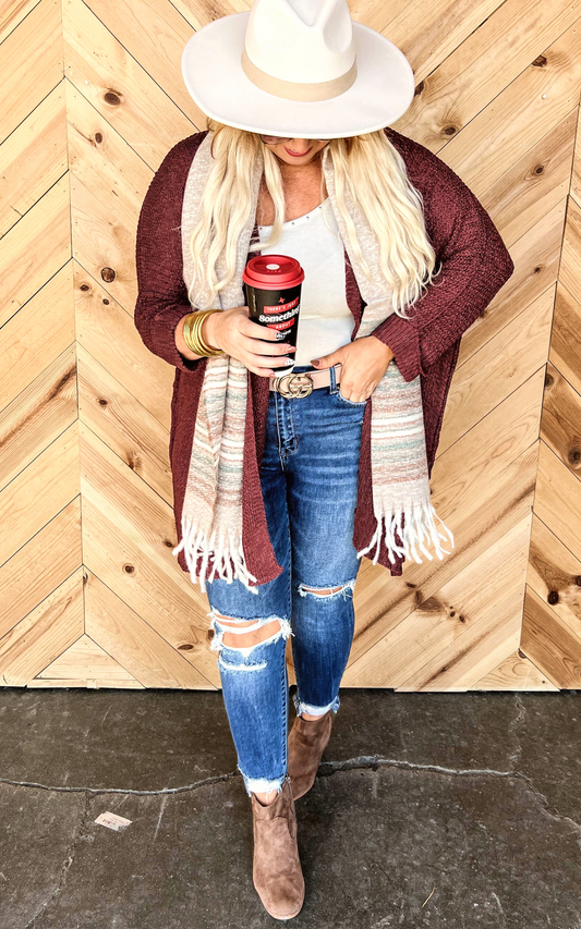 Burgundy lightweight cardigan 