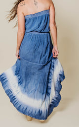 Blue Tie Dye Maxi Dress - Final Sale*
