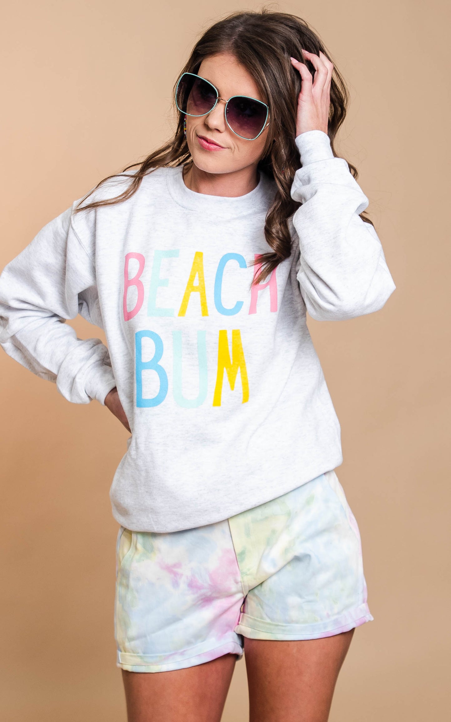 Rainbow Beach Bum Sweatshirt - BAD HABIT BOUTIQUE 