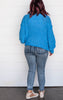 blue cowl neck sweater 