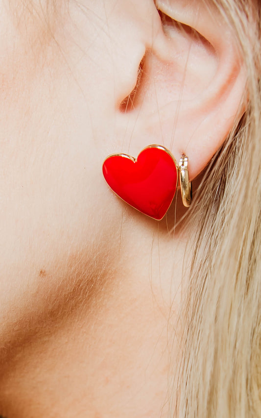 HEART CHARM 14K GOLD DIPPED EARRING - Final Sale