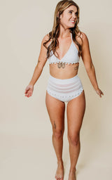 White Tassel Two Piece Bikini Swimsuit - Final Sale