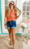 Orange Floral Tank Top