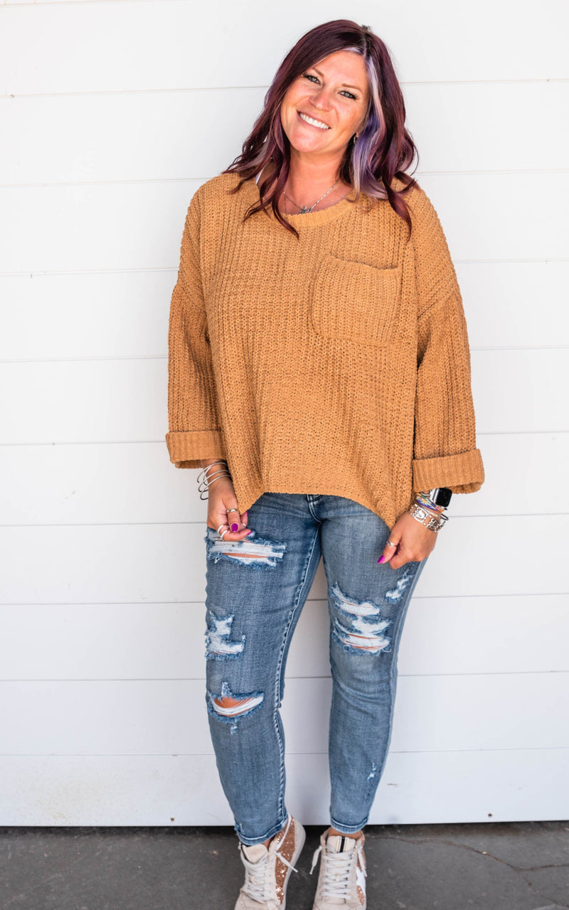 taupe chunky knit sweater 