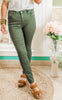 olive High Rise Color Denim Skinny Pants