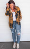 Mustard Jacquard Plaid Shacket