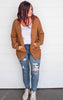 camel waffle knit cardigan 