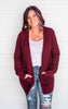 burgundy knit cardigan 