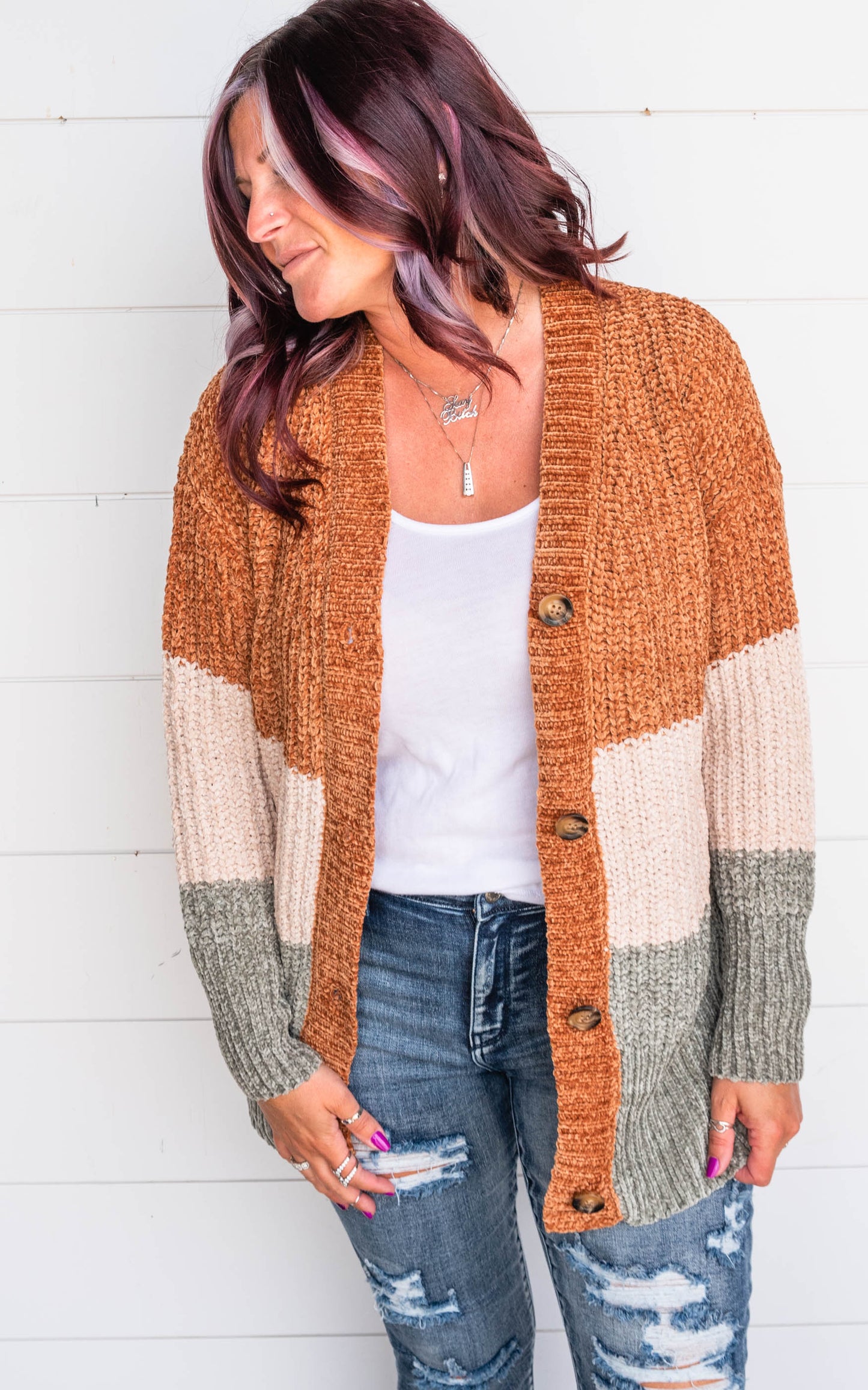 colorblock cardigan 