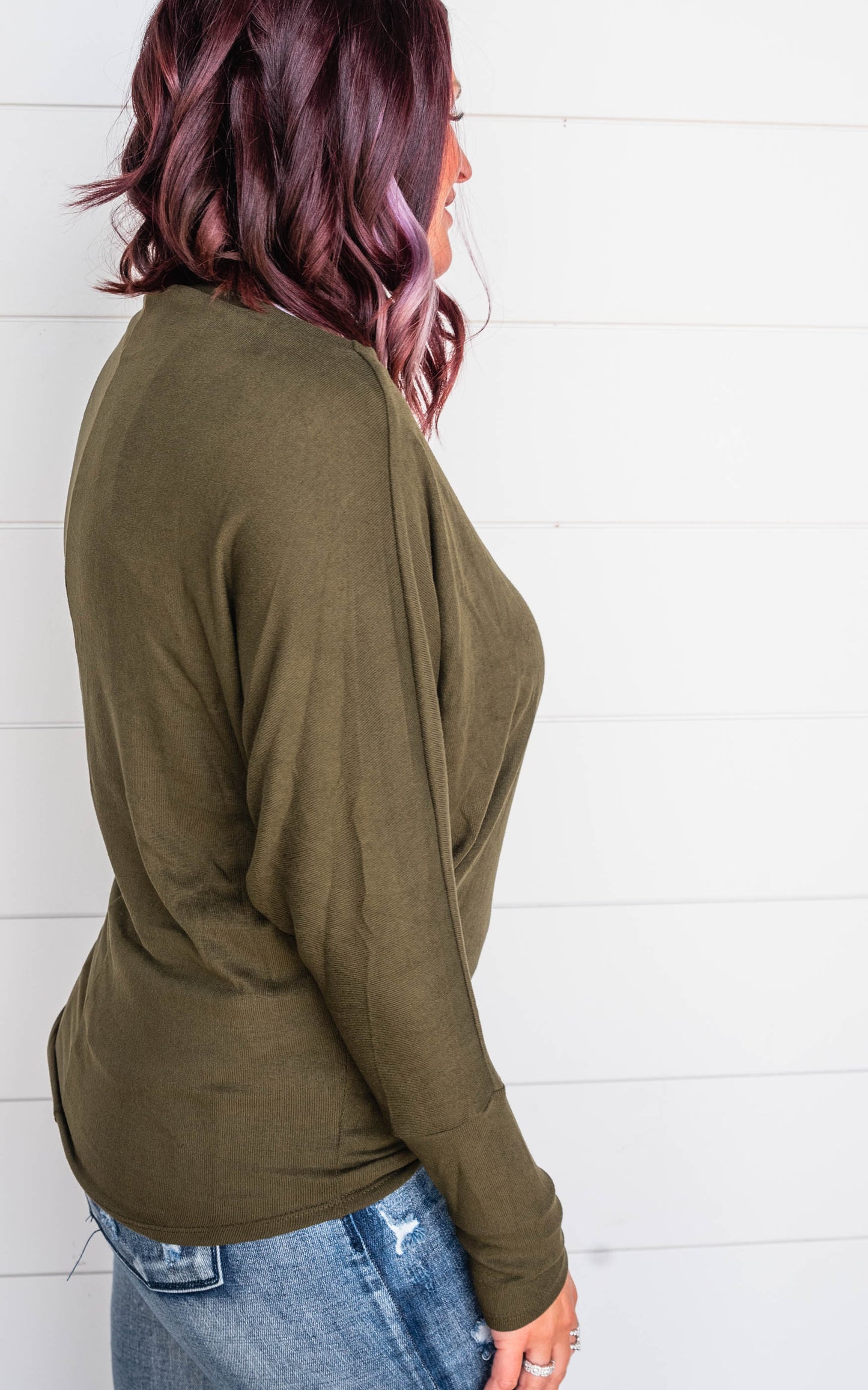 olive knit top 