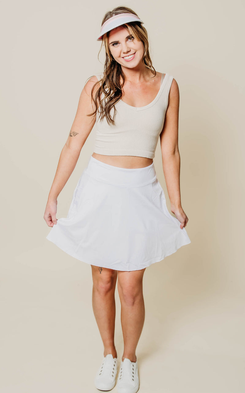 White Golf Skirt with built in shorts