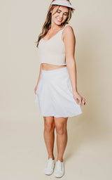 White Sports Skirt, White Golf Skirt, White Tennis Skirt